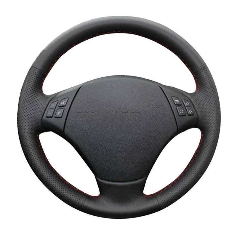 Lenkradschutz DIY Handgenähte Schwarze Kunstleder-Lenkradabdeckung Für E90 320 318i 320i 325i 330i 320d X1 328xi 2007 Auto Lenkradabdeckung(Rot) von FGOFJG