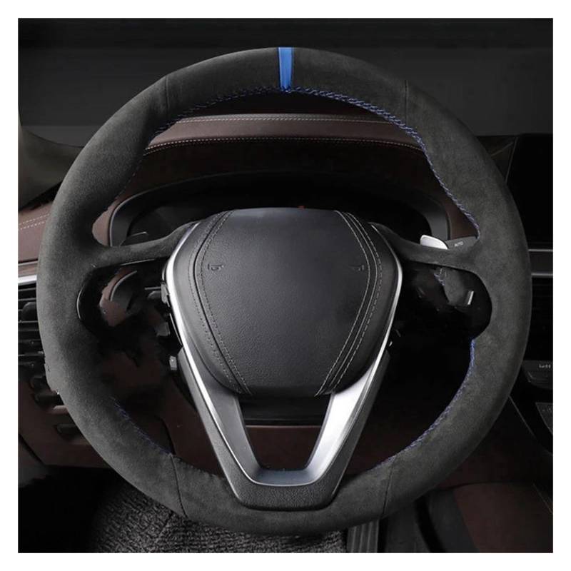 Lenkradschutz DIY Individuelle rutschfeste Schwarze Wildleder-Auto-Lenkradabdeckung Für G20 G21 G30 G31 G32 X3 G01 X4 G02 X5 G05 X7 G07 Z4 G29 Auto Lenkradabdeckung(Rot) von FGOFJG