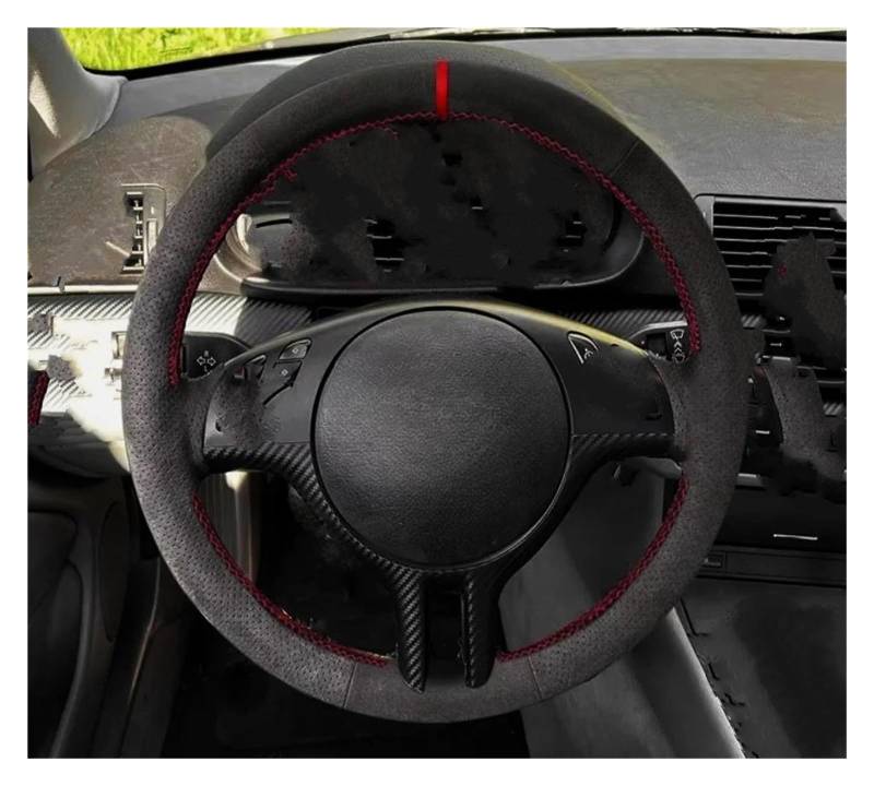 Lenkradschutz Für E46 Coupe 2000-2004 E39 X5 E53 2003 Z3 E36 2000-2002 Handgeflochtene Wildlederlederverkleidung Auto-Innenausstattung Lenkradabdeckung Auto Lenkradabdeckung(Blau) von FGOFJG