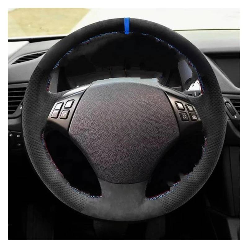 Lenkradschutz Für X1 E84 2010-2013 3er-Serie E90 E91 2005-2011 Wildlederleder mit Blauer Leiste handgenähte Innenverkleidung des Autolenkrads Auto Lenkradabdeckung(Orange) von FGOFJG