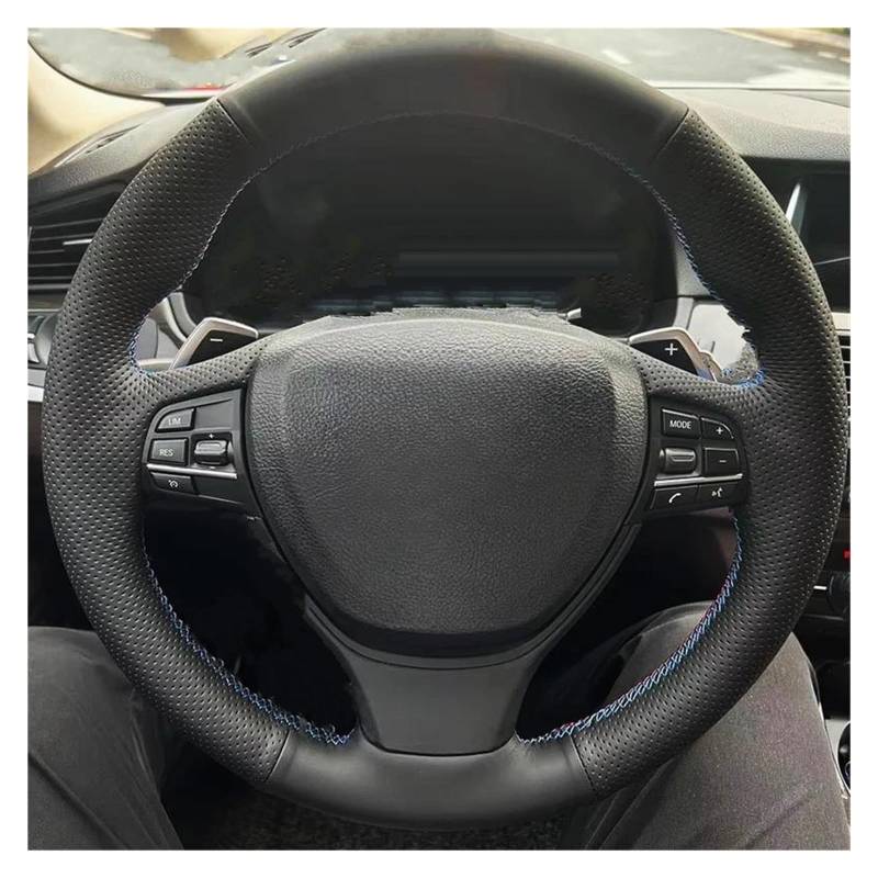 Lenkradschutz Geflochtene Lenkradabdeckung Schwarz Rot Blaue Linie Perforiertes Mikrofaserleder Für 5 6 7er F10 F07 F06 F12 F13 F01 F02 Auto Lenkradabdeckung(Weiss) von FGOFJG