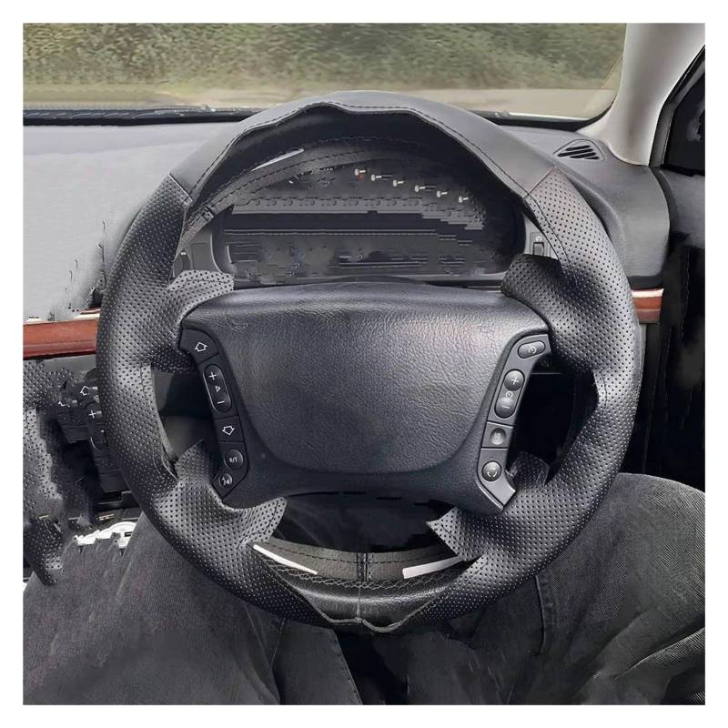 Lenkradschutz Schwarzes DIY-Auto-Lenkrad-Geflechtbezug aus Mikrofaser-Leder für 3 5er E36 E46 E39 X3 E83 X5 E53 Autozubehör Auto Lenkradabdeckung(Blau) von FGOFJG