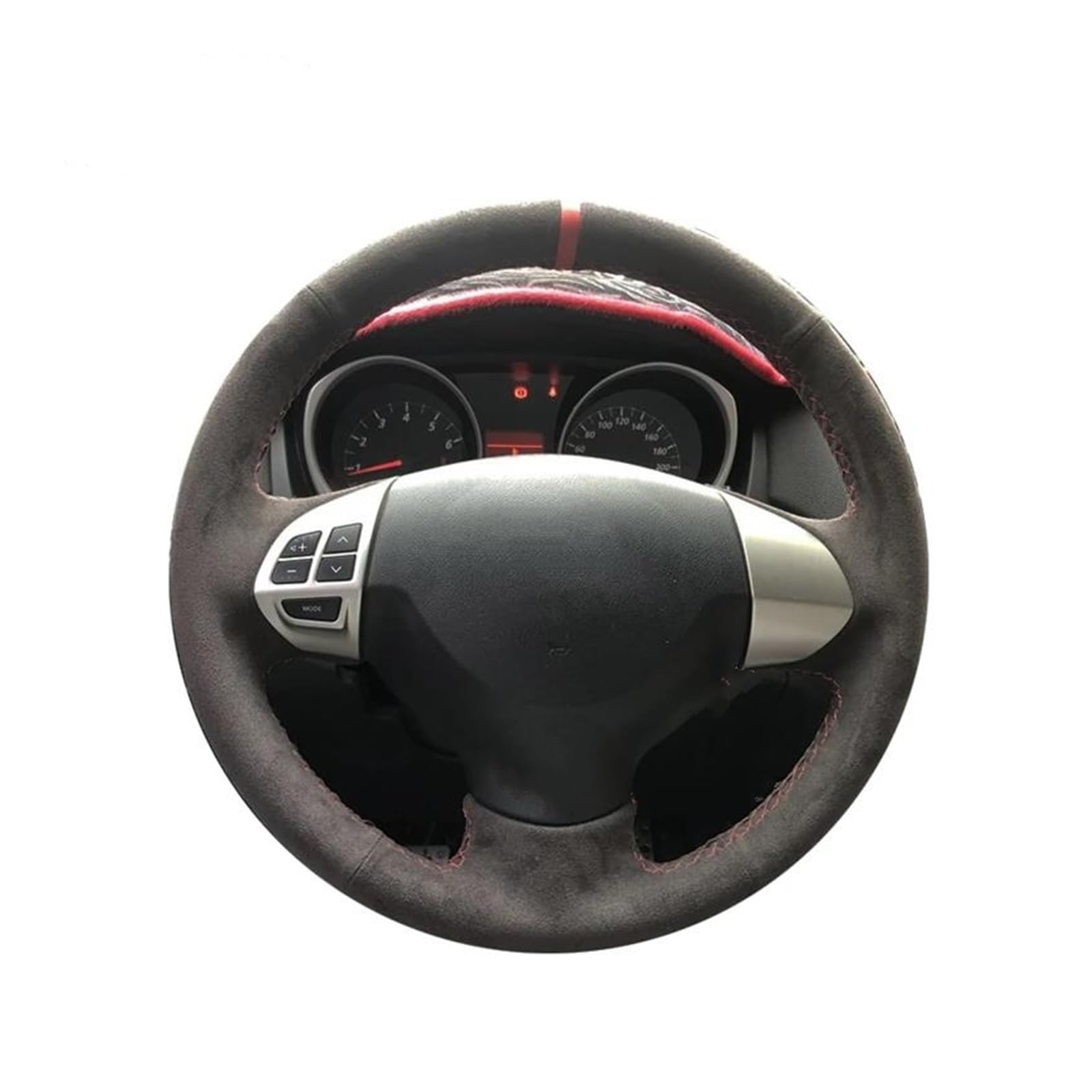 Schwarz Wildleder Auto Lenkrad Abdeckung Für Mitsubishi Für Lancer X 10 2007-2015 Für Outlander 2006-2013 Für ASX 2010-2013 Für Colt Auto Lenkradabdeckung(L-Blue) von FGOFJG