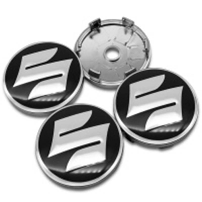 4 Stück 60mm Auto Radnabenkappen Nabendeckel für Suzuki Kizashi Jimny IGNIS Livio SX4 Swift S-Cross Vitara WagonR, Radnabenabdeckung Center Felgendeckel Radkappen Wheel Caps,A von FGXBD