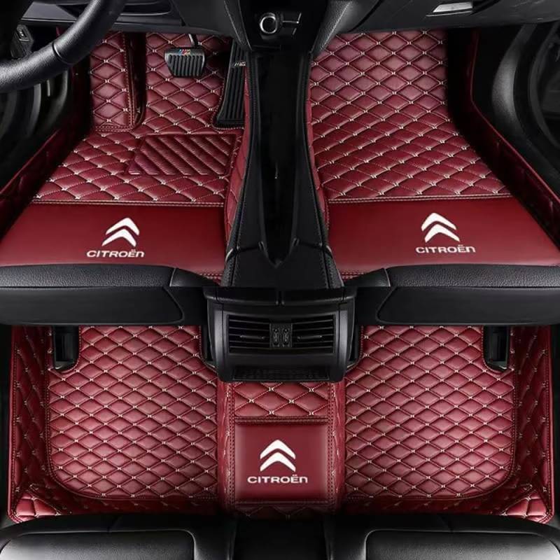 Auto Bodenmatte Fußmatten für Citroen AMI 2020-2023 2024 2025, Vollständig Umgebenes Leder Fußmatten Teppich Wasserfest Antirutsch Zubehör,normal-C von FGXBD