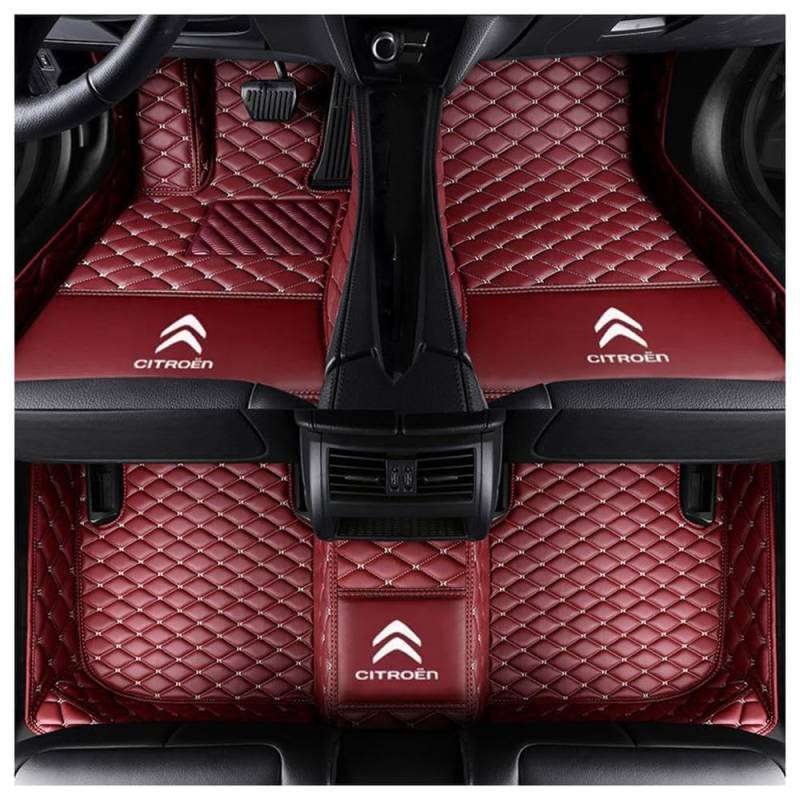 Auto Bodenmatte Fußmatten für Citroen Berlingo 2018-2023 2024 2025, Vollständig Umgebenes Leder Fußmatten Teppich Wasserfest Antirutsch Zubehör,normal-C von FGXBD