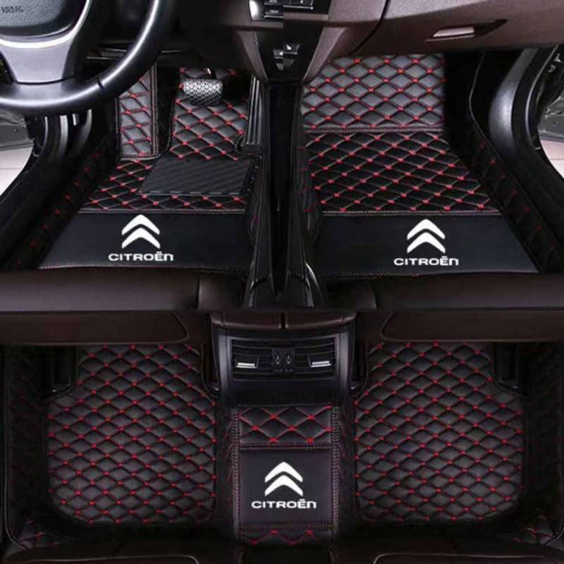 Auto Bodenmatte Fußmatten für Citroen C3 2012, Vollständig Umgebenes Leder Fußmatten Teppich Wasserfest Antirutsch Zubehör,normal-B von FGXBD