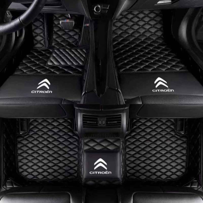 Auto Bodenmatte Fußmatten für Citroen C3 2021, Vollständig Umgebenes Leder Fußmatten Teppich Wasserfest Antirutsch Zubehör,normal-A von FGXBD