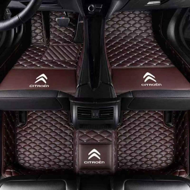 Auto Bodenmatte Fußmatten für Citroen C3 2021, Vollständig Umgebenes Leder Fußmatten Teppich Wasserfest Antirutsch Zubehör,normal-F von FGXBD