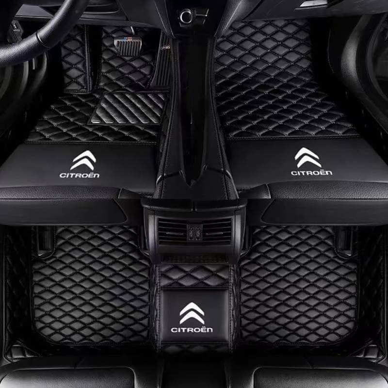 Auto Bodenmatte Fußmatten für Citroen C3-XR 2019-2023 2024 2025, Vollständig Umgebenes Leder Fußmatten Teppich Wasserfest Antirutsch Zubehör,normal-C von FGXBD