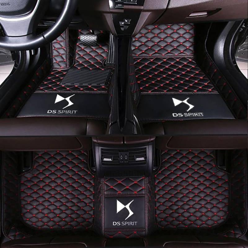Auto Bodenmatte Fußmatten für Citroen DS4 2011 2012 2013 2014 2015, Vollständig Umgebenes Leder Fußmatten Teppich Wasserfest Antirutsch Zubehör,normal-C von FGXBD
