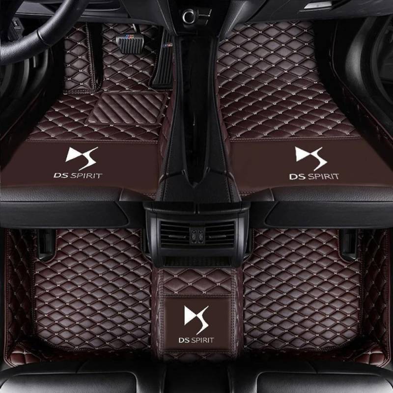 Auto Bodenmatte Fußmatten für Citroen DS4 2019-2022 2023 2024 2025, Vollständig Umgebenes Leder Fußmatten Teppich Wasserfest Antirutsch Zubehör,normal-D von FGXBD