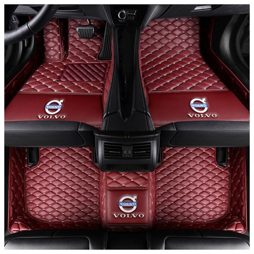 Auto Bodenmatte Fußmatten für Volvo V40 Cross Contry 2012-2023 2024 2025, Vollständig Umgebenes Leder Fußmatten Teppich Wasserfest Antirutsch Zubehör,normal-D Auto Bodenmatte Fußmatten für Volvo V40 Cross Contry 2012-2023 2024 2025, Vollständig Umgebenes Leder Fußmatten Teppich Wasserfest Antirutsch Zubehör,normal-D von FGXBD