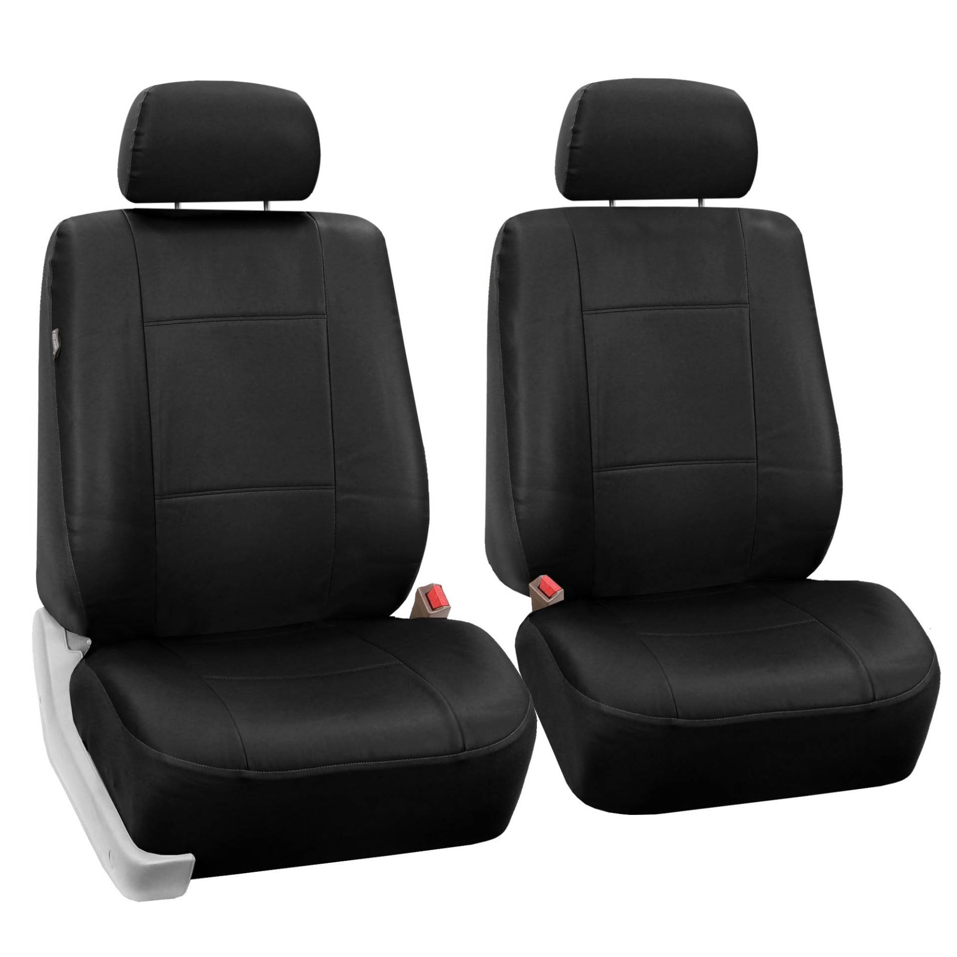 2 Frontschaufel PU - Leder Autositzbezüge Airbag - Kompatibel, Schwarz von FH GROUP