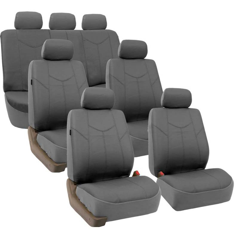 FH GROUP Autositzbezüge Rom PU-Leder Autositzbezüge, Airbag-kompatibel und Geteilte Sitzbank, passend für die meisten Autos, LKWs, SUVs oder Vans (einfarbig), PU009217 von FH GROUP