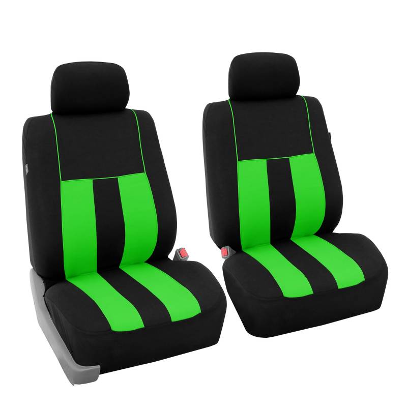 FH GROUP FB036GREEN102 Universal Fit Front Set Striking Striped Green Autositzbezüge Fit Front Set Striking Stripeds Most Cars, SUVs and Trucks (Airbag-kompatibel) von FH GROUP
