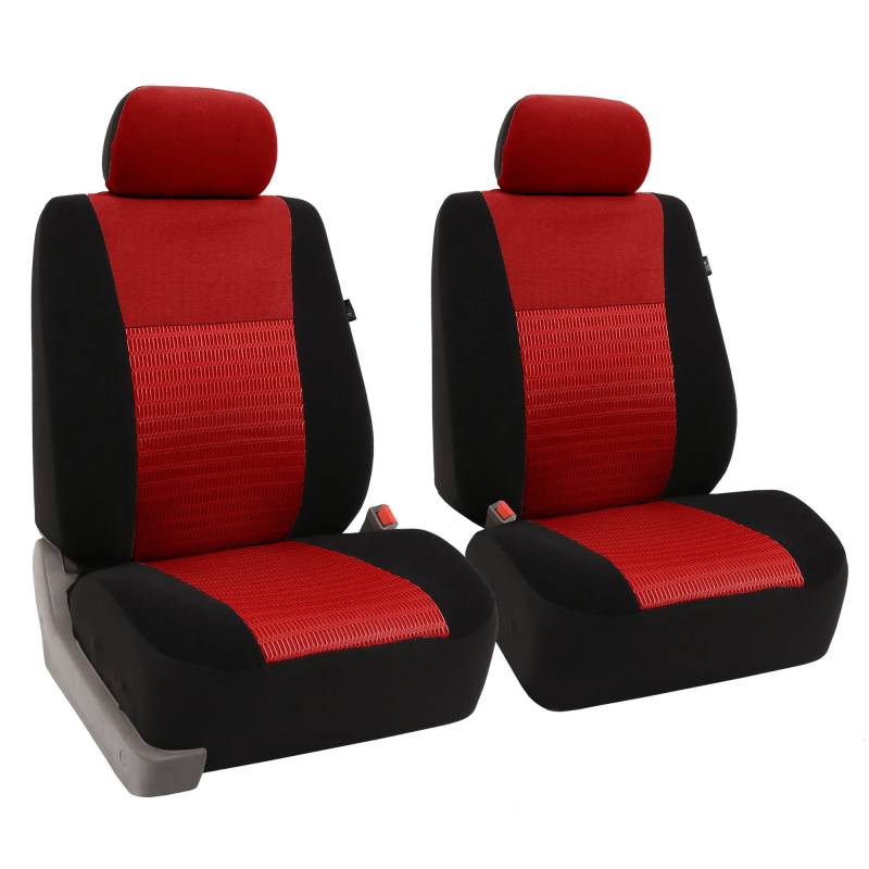 FH GROUP FB060RED102 Universelle Passform Deluxe 3D-Air-Mesh-Vordersitzbezüge, passend für die meisten Autos, SUVs und LKWs (2er-Set) von FH GROUP