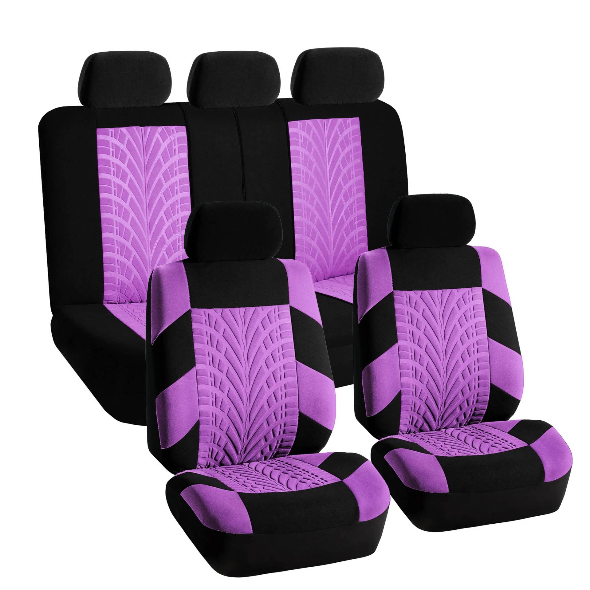 FH GROUP Travel Master Autositzbezug, kompatibel mit Airbag und geteilter Bank, komplettes Set, Violett von FH GROUP