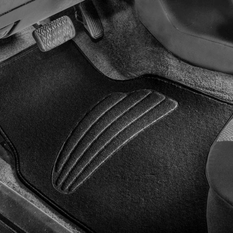FH Group Auto Fußmatten - Teppich Fußmatten für Autos, Universal Fit Automotive Fußmatten, Allzweck Auto Fußmatten, Teppich Schutzmatte für die meisten Limousine, SUV, LKW Fußmatten Schwarz von FH GROUP