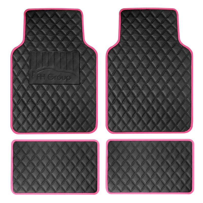 FH Group F12003PINK Universal Fit Diamant Muster Kunstleder Beige Automatten passend für die meisten Pkw, SUV und LKW von FH GROUP