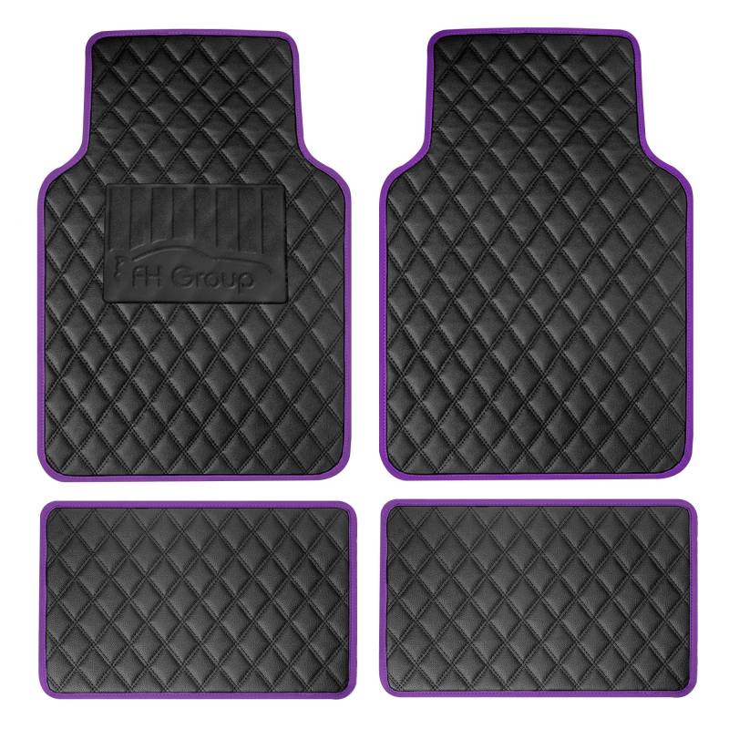FH Group F12003PURPLE Universal Fit Diamant Muster Kunstleder Lila Automatten passend für die meisten Pkw, SUV und LKW von FH GROUP