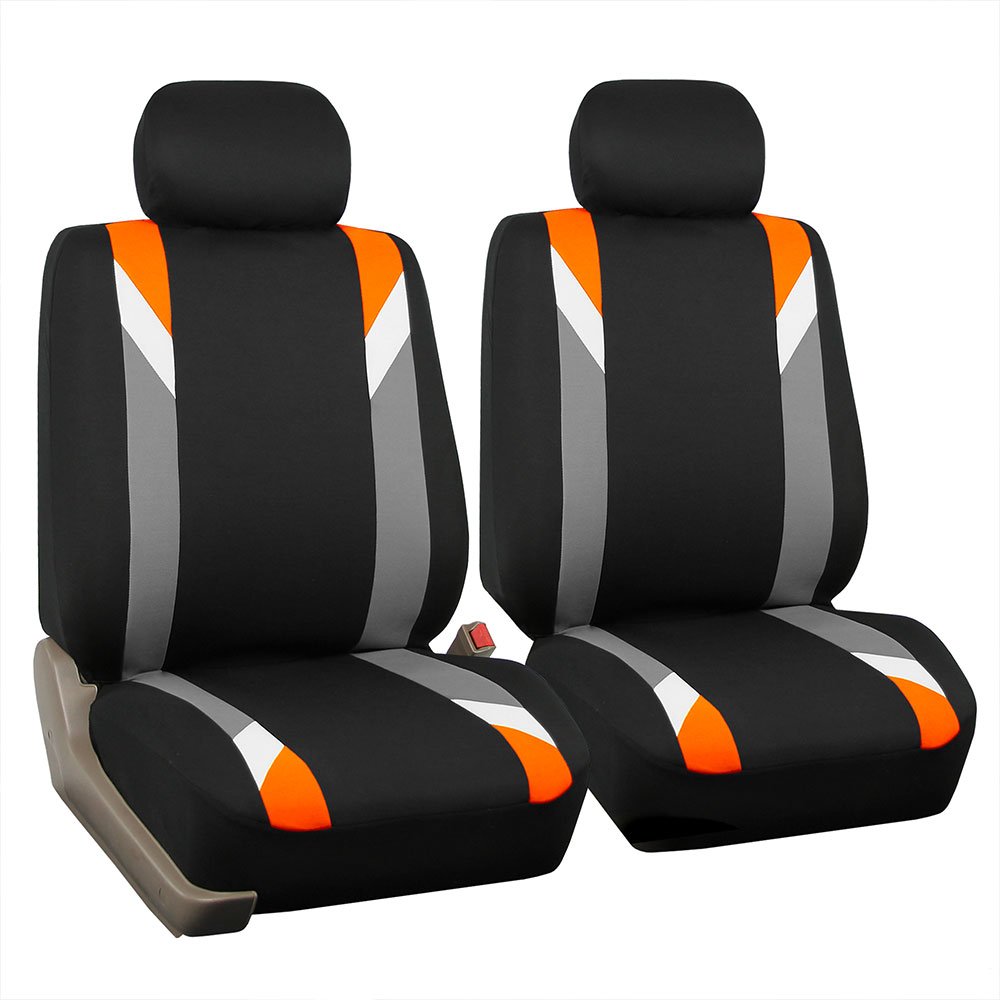 FH GROUP FB033ORANGE102 Schalensitzbezug (Modernistic Airbag kompatibel), 2er Set orange von FH GROUP