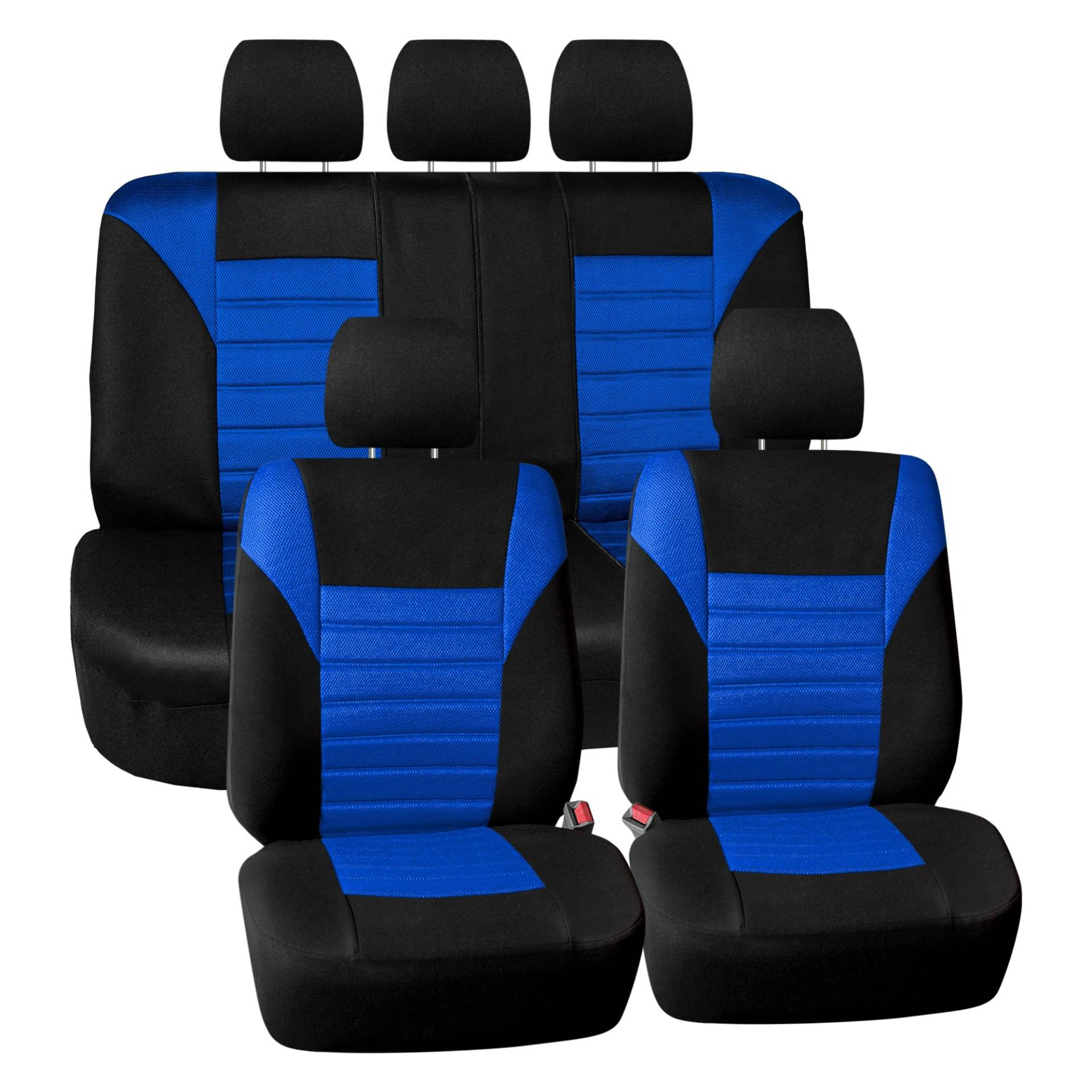 FH GROUP Autositzbezüge, komplettes Set, 3D-Air-Mesh – universelle Passform, Automobil-Sitzbezüge, niedrige Rückenlehne, Airbag-kompatibel, Geteilte Sitzbank, waschbarer Autositzbezug für SUV, von FH GROUP