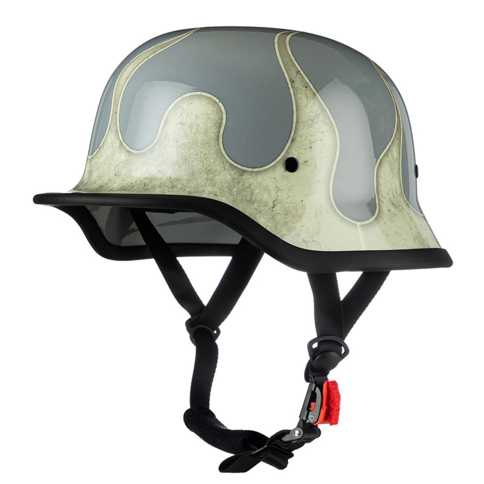 Motorradhelme im Deutschen Stil, Erwachsene Vintage Open Face Halbhelm Punkt zugelassene Männer und Frauen Retro -Schädelkappe Halbhelm für Scooter Street Cruiser Moped Chopper Motorradhelme im Deutschen Stil, Erwachsene Vintage Open Face Halbhelm Punkt zugelassene Männer und Frauen Retro -Schädelkappe Halbhelm für Scooter Street Cruiser Moped Chopper von FHDCNTO