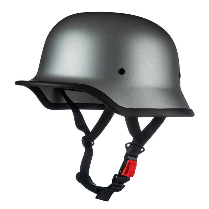 Motorradhelme im Deutschen Stil, Erwachsene Vintage Open Face Halbhelm Punkt zugelassene Männer und Frauen Retro -Schädelkappe Halbhelm für Scooter Street Cruiser Moped Chopper von FHDCNTO