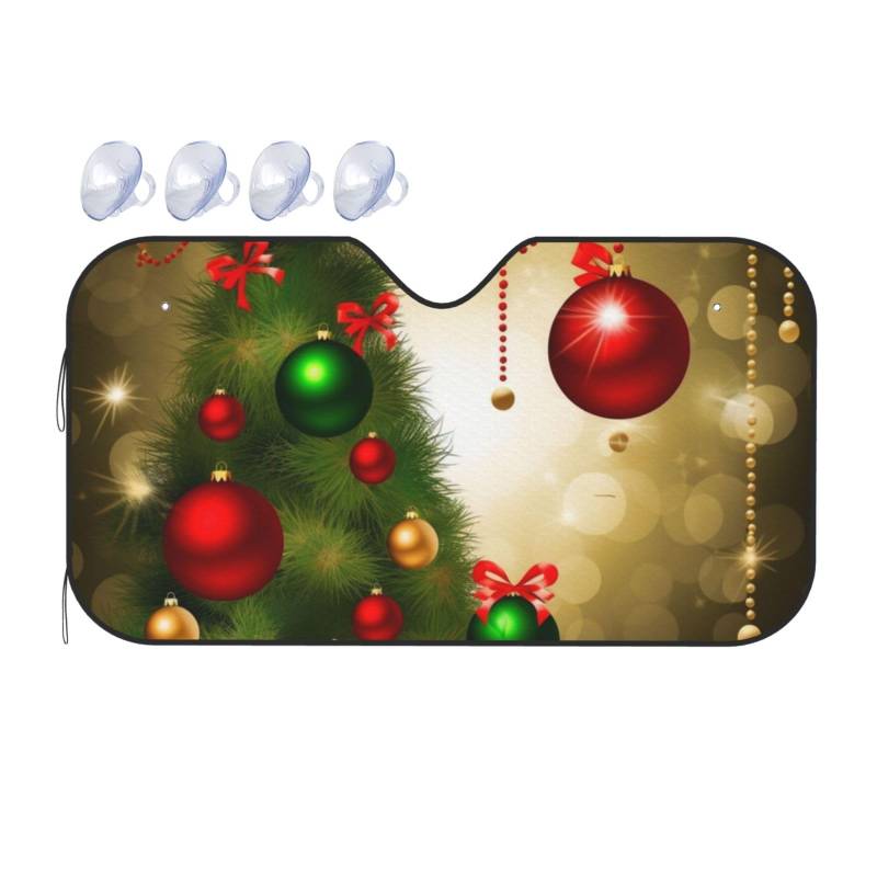 Frohe Weihnachten Auto Windschutzscheibe Sonnenschutz Faltbar Auto Frontscheibe Sonnenschutz für die meisten Autos SUV LKW - Heat Blocker Auto Visor Protector Universal Automotive Sonnenschutz Klein von FHEDVBN