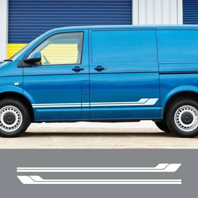 2 STÜCKE Auto Tür Seite Aufkleber, für VW Transporter T4 T5 T6 Auto Body Decor Grafik Tuning Zubehör Vinyl Film Aufkleber von FHKQMLFQ