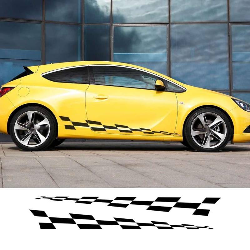 2 STÜCKE Auto Vinyl Seitenstreifen Aufkleber, für Opel Adam Astra Viva Corsa Auto Graphics Racing Sport PVC Aufkleber Tuning Zubehör von FHKQMLFQ