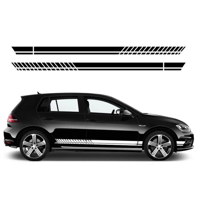 2 STÜCKE Autotürstreifenaufkleber Vinyl-Aufkleber im Racing-Stil, für V=W Golf 8 7 5 4 6 GTI MK8 MK7 MK5 MK6 MK4 Autozubehör von FHKQMLFQ