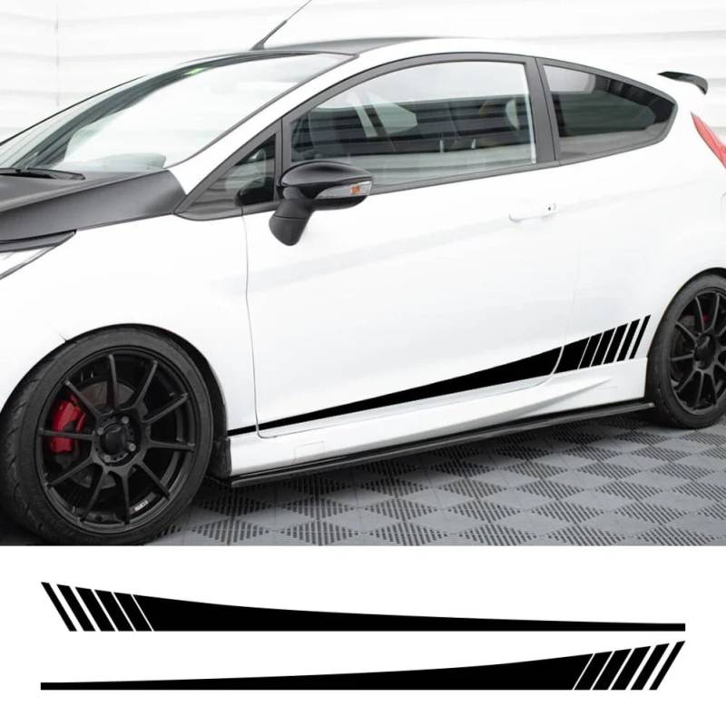 2 STÜCKE Minimalist Smooth Line Vinyl-Aufkleber, Für Ford Fiesta MK7 Autotür-Seitenstreifen Styling Auto-Tuning Premium-Filmzubehör von FHKQMLFQ