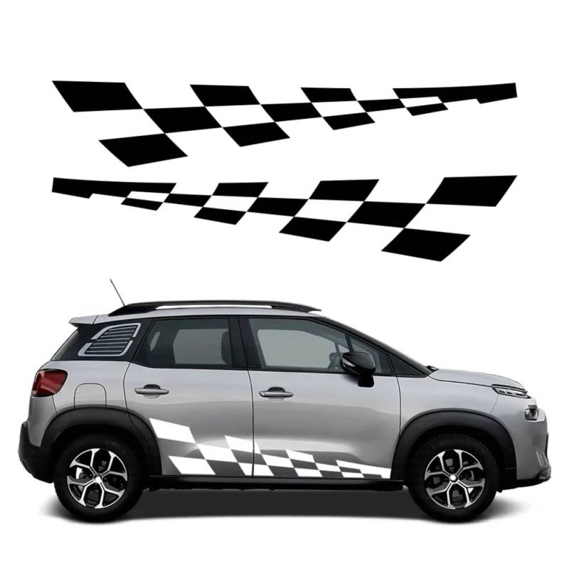 2 STÜCKE Racing Style Auto Seitentür Aufkleber Vinyl Film Dekor Tuning Aufkleber, Für Citroen, Für Citroën C3 XR Picasso C4 Autozubehör von FHKQMLFQ