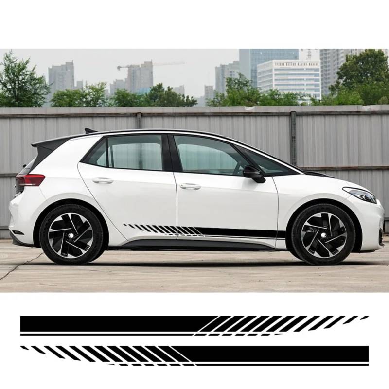 2 Stück, für V=W ID.3 ID3 GTX Autotür-Seitenschweller-Aufkleber im Rennstreifen-Stil, Vinyl-Film-Aufkleber, Auto-Tuning-Zubehör von FHKQMLFQ