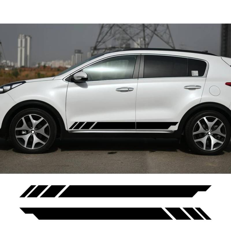 2 Stück Auto-Seitenschweller-Aufkleber, Streifen, Grafiken, Vinyl-Dekor-Aufkleber, für K=IA Sorento R 1 2 4 BL UM XM MQ4, Auto-Tuning-Zubehör von FHKQMLFQ