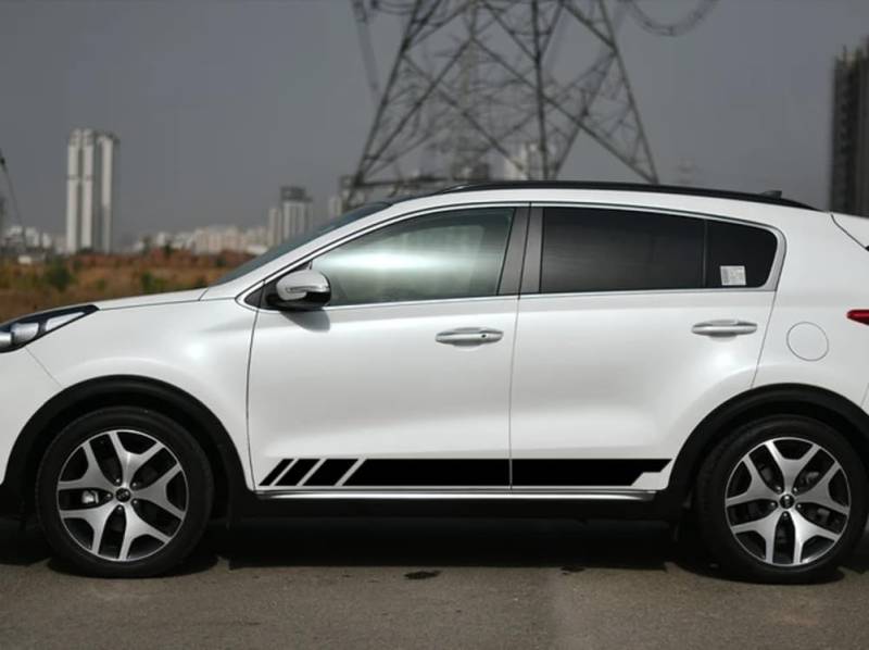 2 Stück Auto-Seitenschweller-Aufkleber, Streifen, Grafiken, Vinyl-Dekor-Aufkleber, für Kia Sorento R 1 2 4 BL UM XM MQ4, Auto-Tuning-Zubehör von FHKQMLFQ