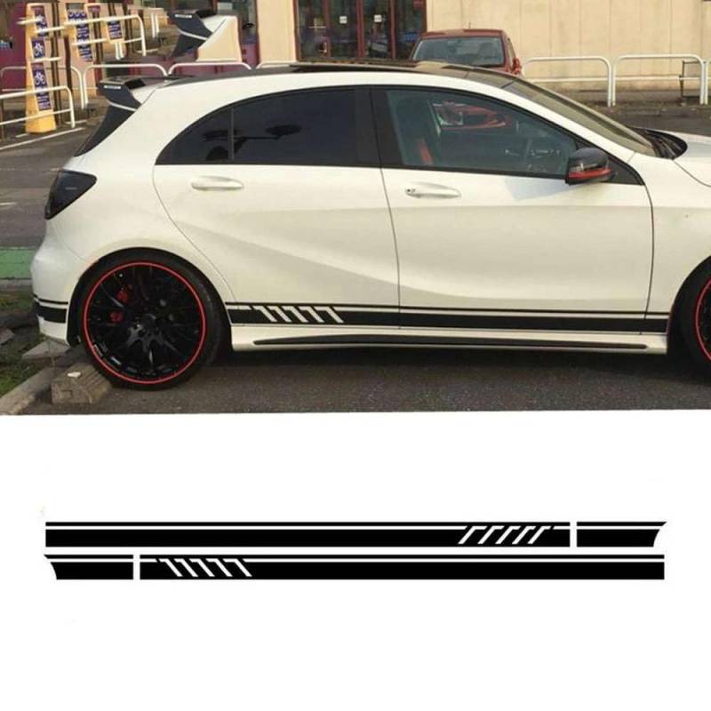 2 Teile/los Auto Taille Seitenschweller Aufkleber Aufkleber Auto Vinyl Wrap, für Mercedes Benz AMG A C Klasse W177 W205 W203 W204 Autozubehör von FHKQMLFQ