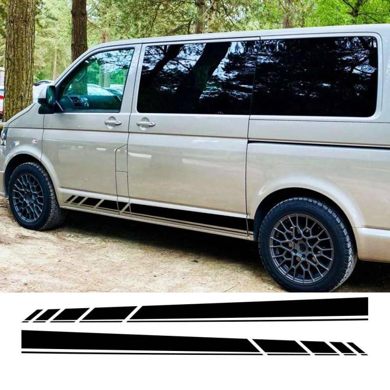 2PCS Auto Tür Seite Aufkleber, für VW Transporter T3 T4 T5 T6 Camper Van Long Line Graphics Vinyl Aufkleber Zubehör von FHKQMLFQ