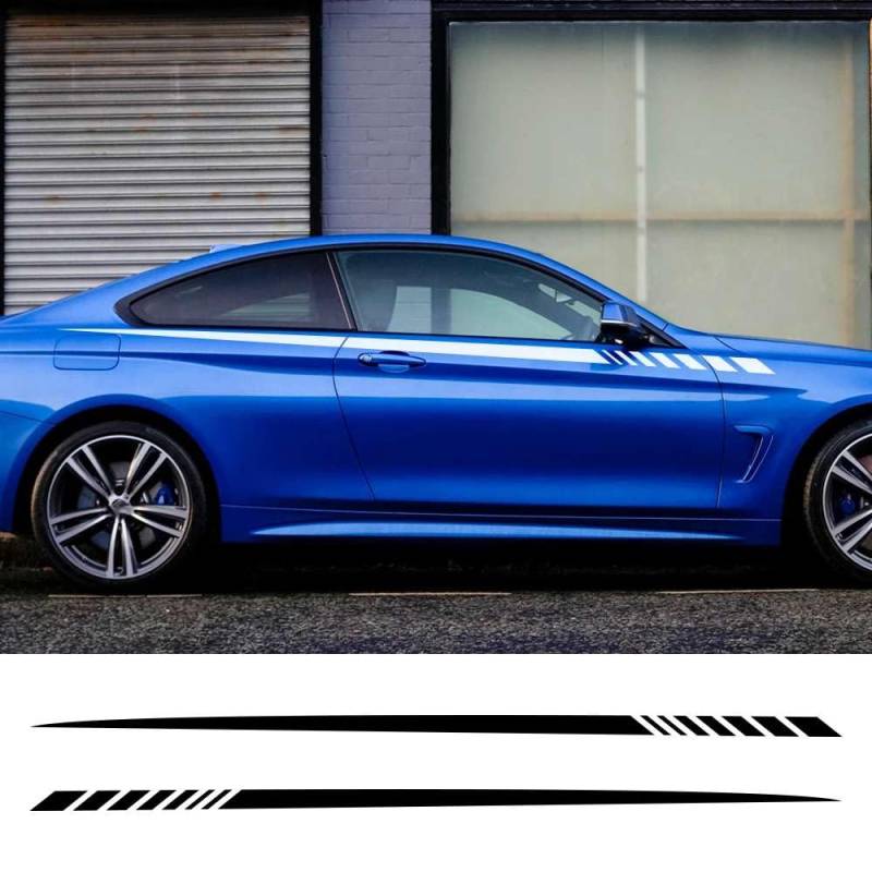 2pcs Auto Lange Streifen Taille Linie Aufkleber Auto Beide Seite Körper Vinyl DIY Aufkleber Racing Sport Styling Tuning Zubehör von FHKQMLFQ
