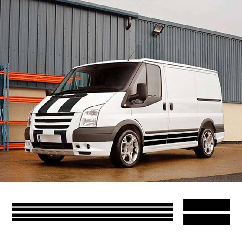 4 Teile/Los Auto Aufkleber, für Ford Transit MK6 MK7 Tuning Zubehör Schutz Camper Van Sport Grafik Vinyl Motorhaube Motor Aufkleber von FHKQMLFQ