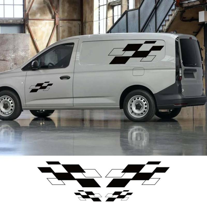 4PCS Auto Aufkleber, für VW Caddy MK1 MK2 MK3 MK4 4 3 2 Maxi Kombi Camper Van Grafik Vinyl Aufkleber Tuning Zubehör von FHKQMLFQ