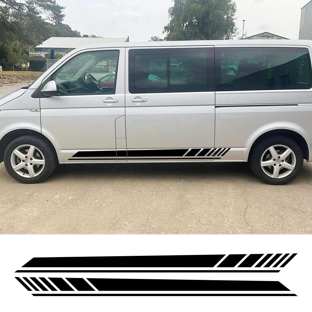 Auto Aufkleber, für VW Transporter T4 T5 T6 Camper Van Lange Streifen Seitengrafik Vinyl Aufkleber Auto Tuning Zubehör Auto Aufkleber, für VW Transporter T4 T5 T6 Camper Van Lange Streifen Seitengrafik Vinyl Aufkleber Auto Tuning Zubehör von FHKQMLFQ