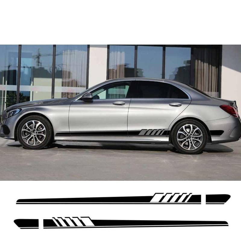Auto Aufkleber Auto Seitenstreifen DIY Aufkleber, für Mercedes Benz W205 W204 W203 C Klasse C180 C200 C300 C63 Coupe C43 Autozubehör von FHKQMLFQ
