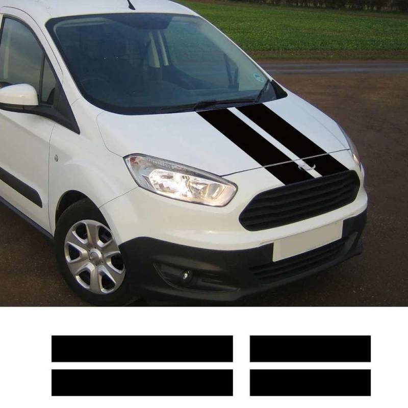 Auto Motorhaube Abdeckung Motor Aufkleber, für Ford Transit Courier Camper Van Cargo Vinyl Hintertür Dekor Aufkleber Auto Tuning Zubehör von FHKQMLFQ