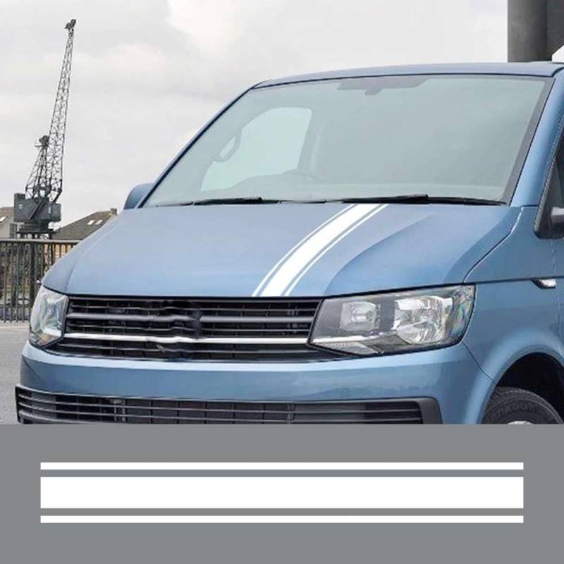 Auto Motorhaube Aufkleber, für VW Transporter T6 T5 Caravelle Multivan Camper Van Motorhaube Styling Vinyl Aufkleber Zubehör von FHKQMLFQ