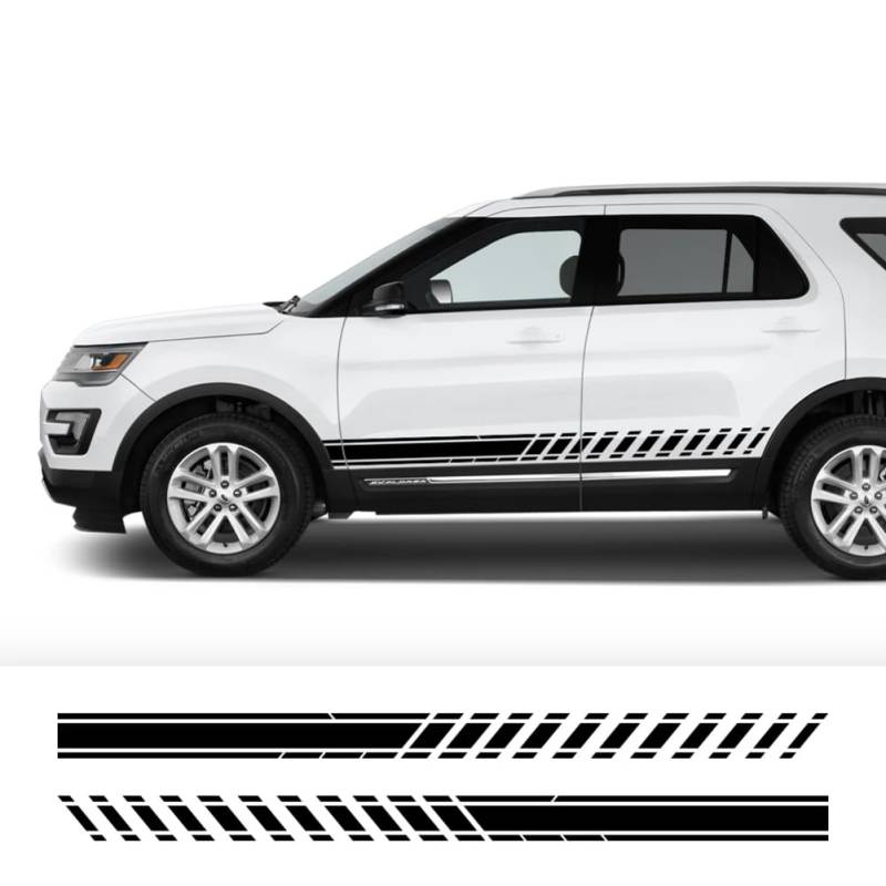 Auto-Streifen-Stil-Aufkleber, Für Ford Explorer 1 2 3 4 5 6 Sport Hybrid SUV Autotür-Seitenabdeckung Tuning-Zubehör Vinyl-Aufkleber von FHKQMLFQ
