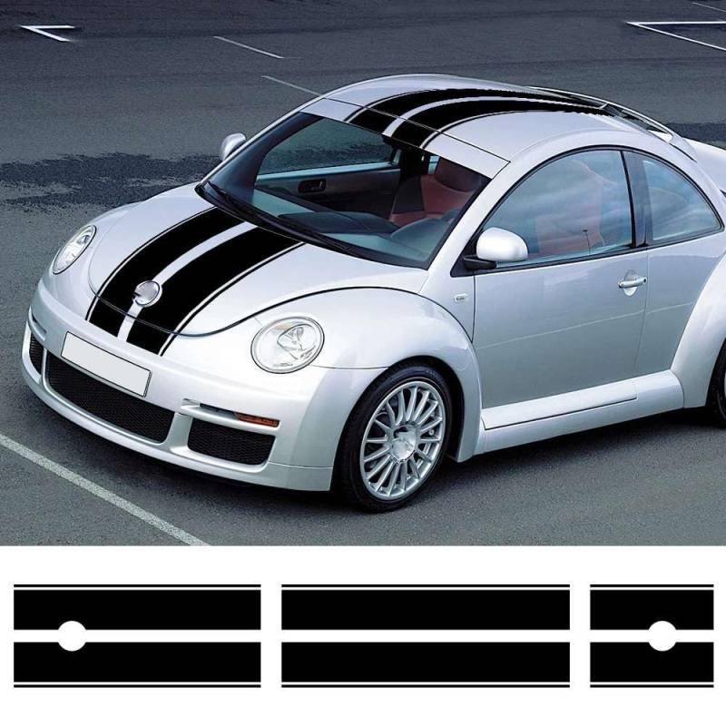 Auto Styling Motorhaube Motorhaube Dach Heck Kofferraum Streifen Kit, für Vw Käfer A5 2011-2018 Vinyl Aufkleber Aufkleber Tuning Zubehör von FHKQMLFQ