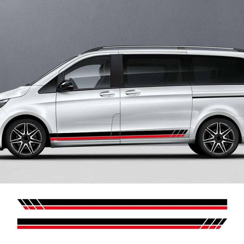 Auto Tür Seite Dekor Aufkleber, für Mercedes Benz Vito Viano V Klasse W447 W639 Van Streifen Vinyl Aufkleber Auto Tuning Zubehör von FHKQMLFQ